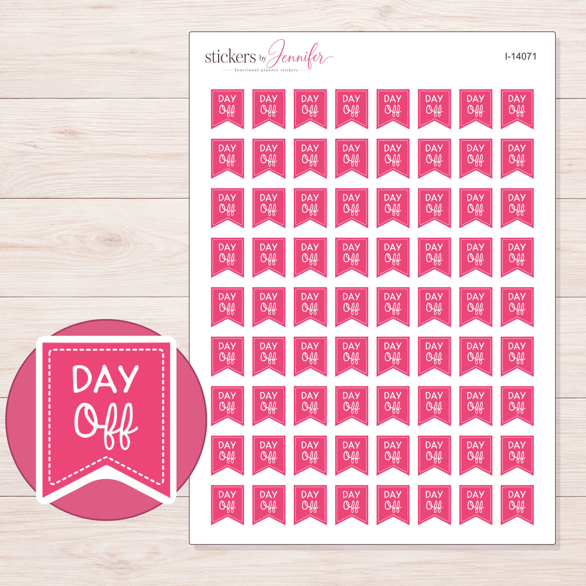 I-14071 planner sticker sheet with enlarged sticker detail