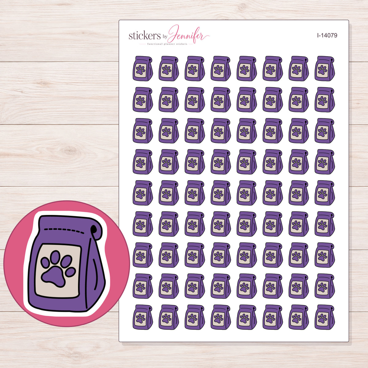 I-14079 planner sticker sheet with enlarged sticker detail
