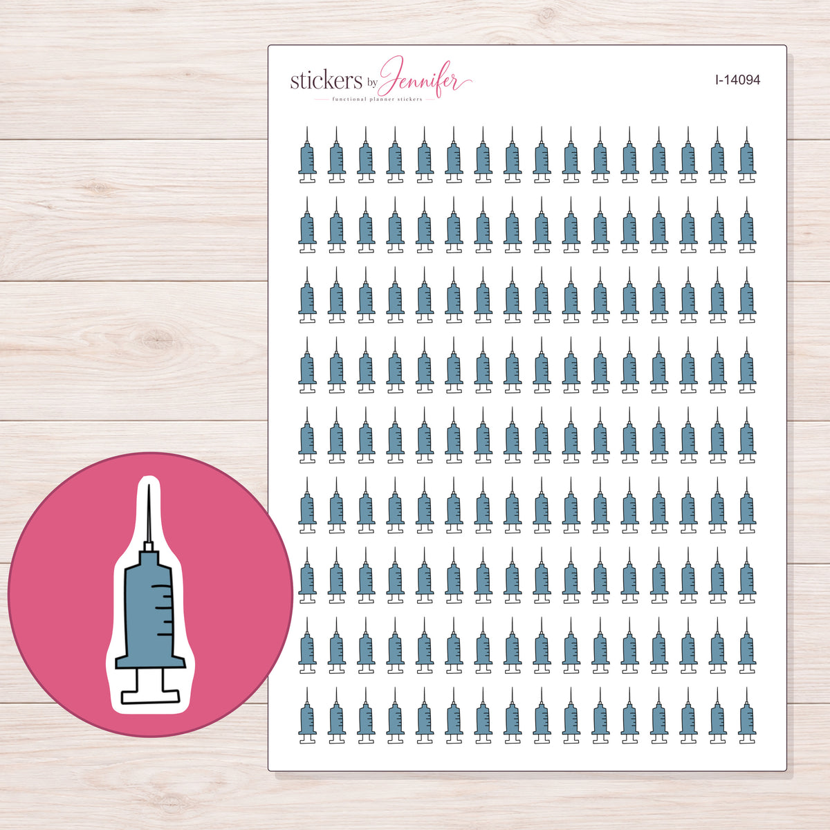 I-14094 planner sticker sheet with enlarged sticker detail