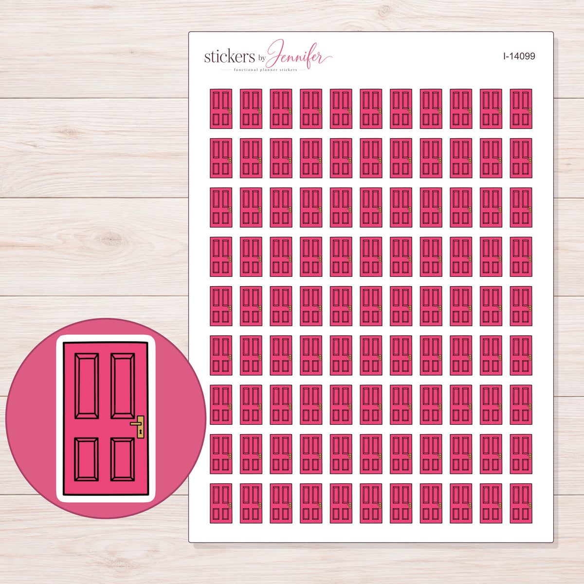 I-14099 planner sticker sheet with enlarged sticker detail