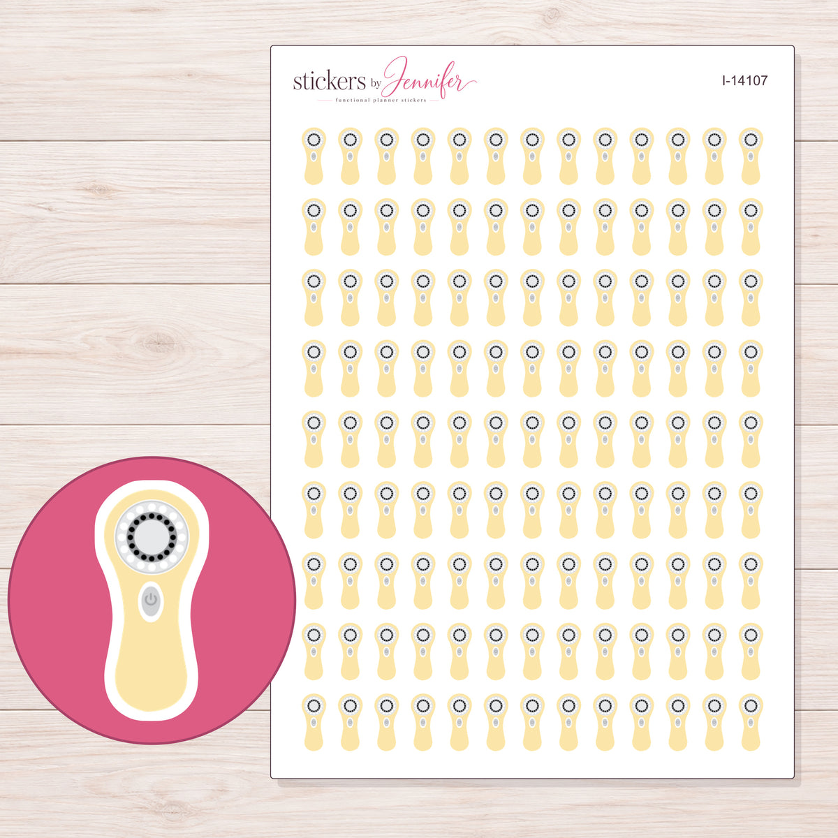 I-14107 planner sticker sheet with enlarged sticker detail