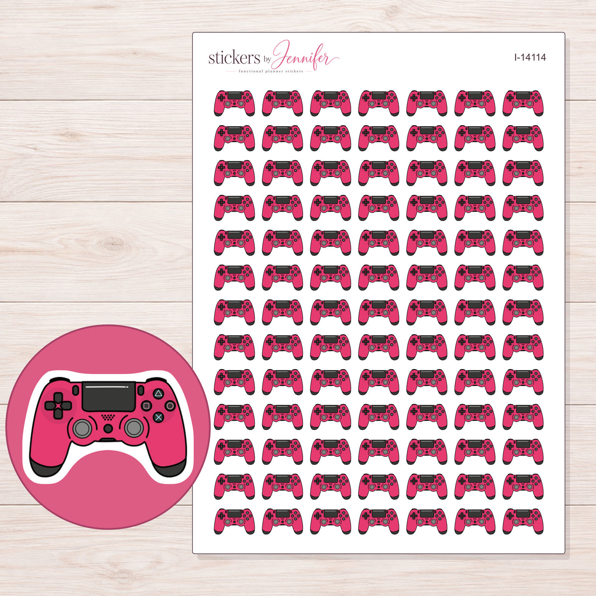 I-14114 planner sticker sheet with enlarged sticker detail