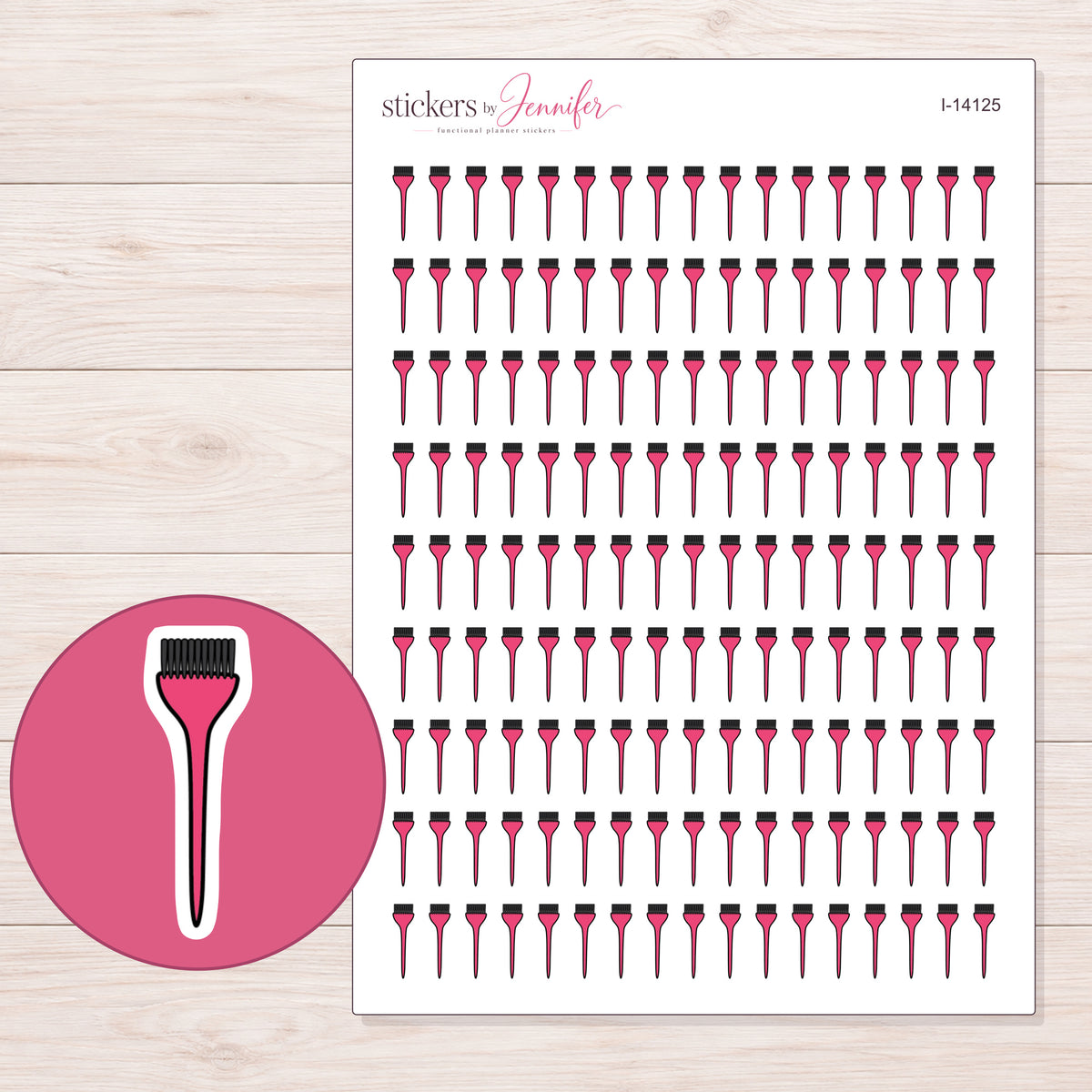 I-14125 planner sticker sheet with enlarged sticker detail