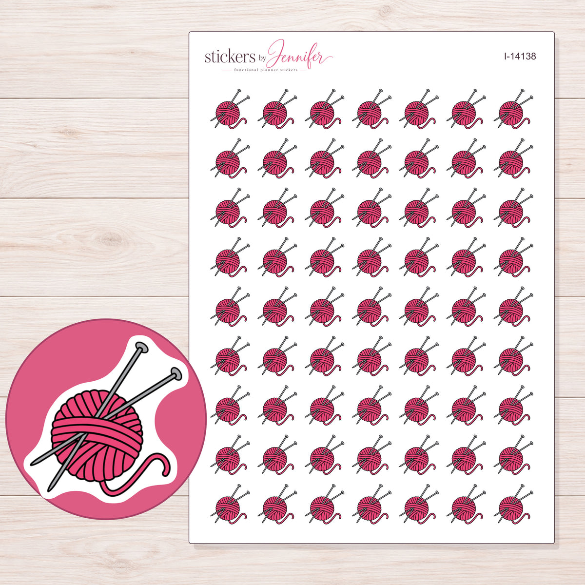 I-14138 planner sticker sheet with enlarged sticker detail