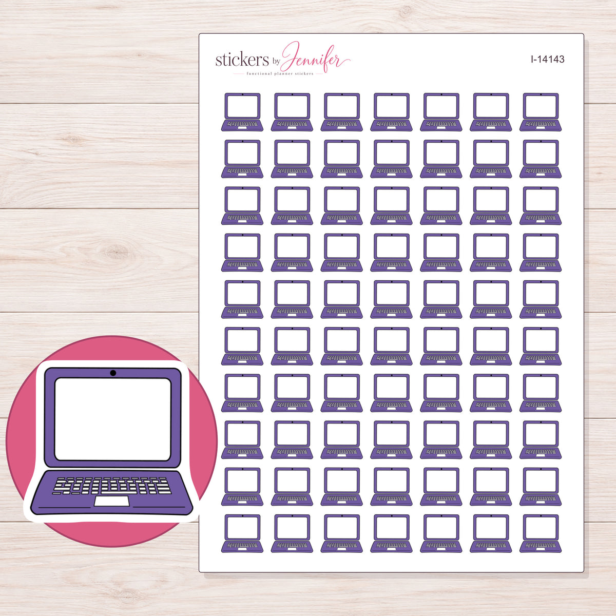 I-14143 planner sticker sheet with enlarged sticker detail