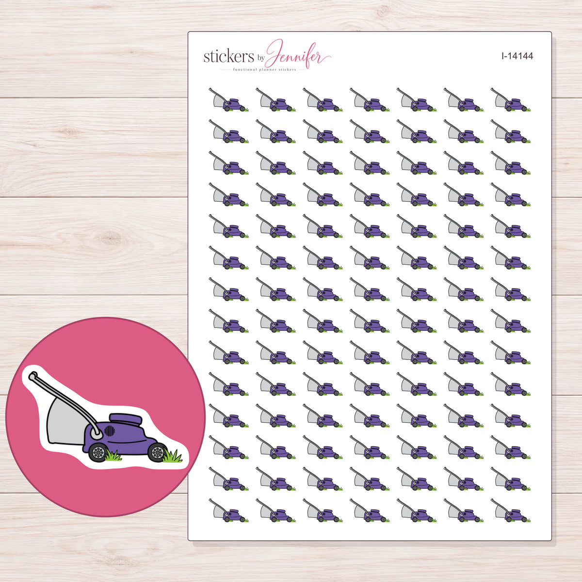 I-14144 planner sticker sheet with enlarged sticker detail