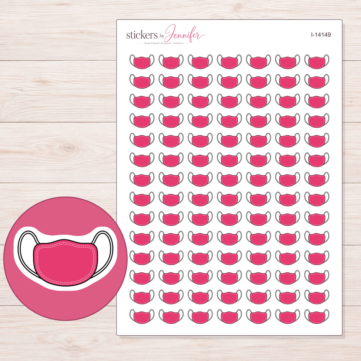 I-14149 planner sticker sheet with enlarged sticker detail