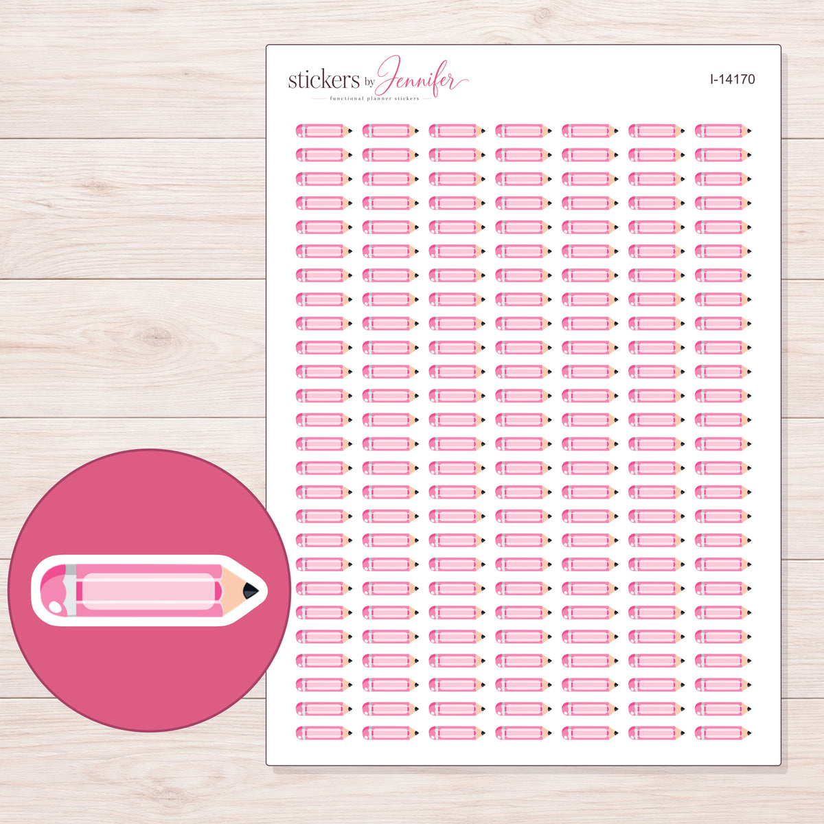 I-14170 planner sticker sheet with enlarged sticker detail