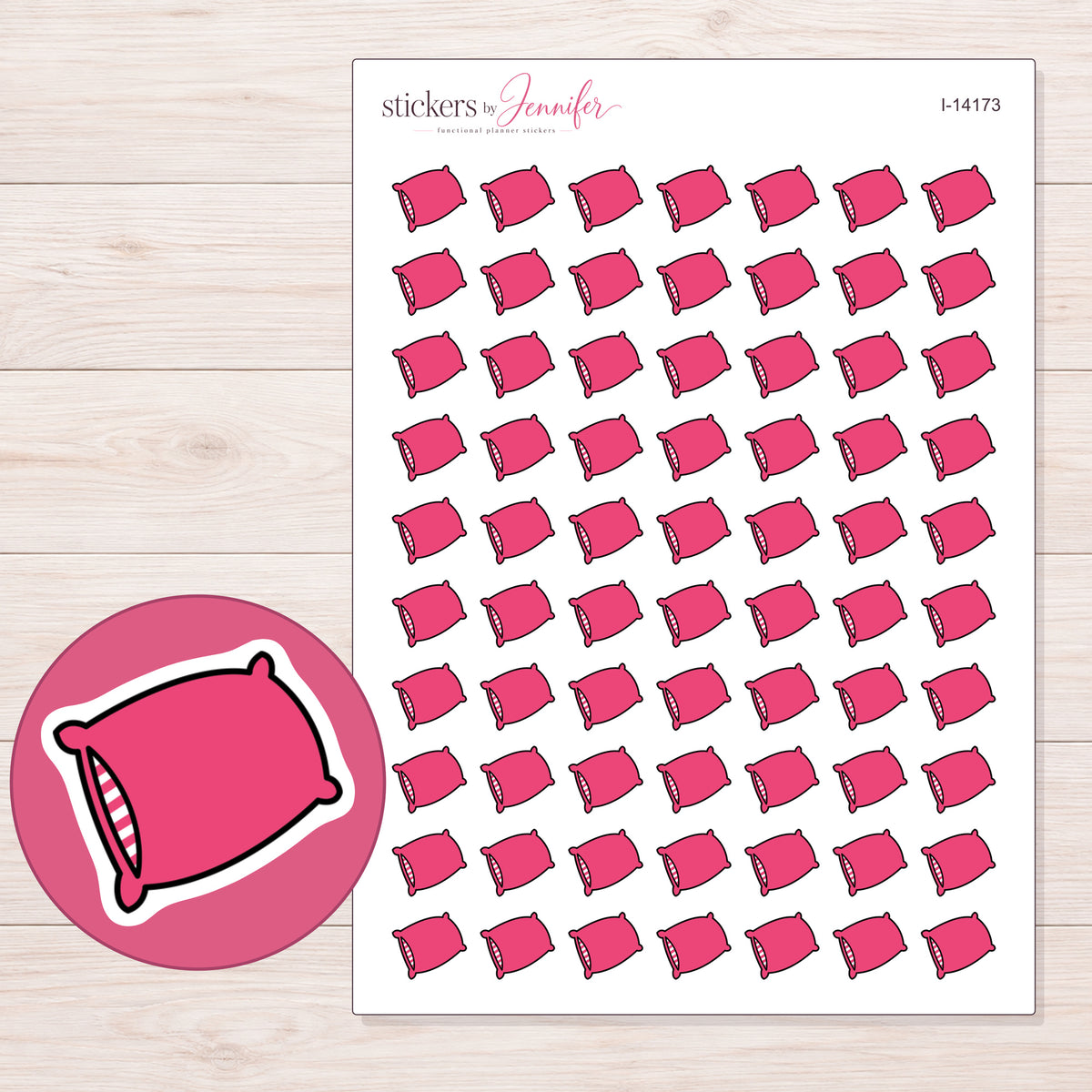 I-14173 planner sticker sheet with enlarged sticker detail