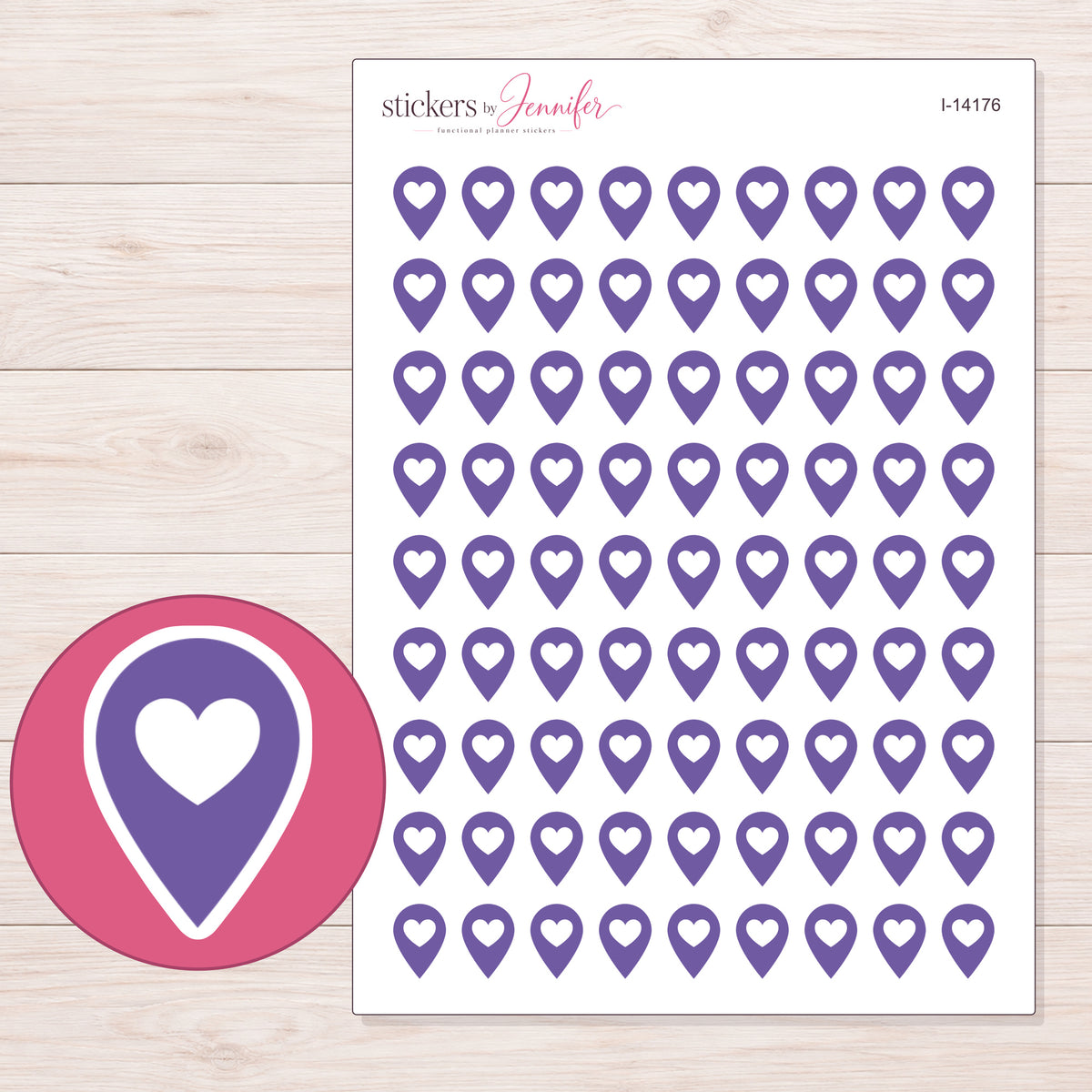 I-14176 planner sticker sheet with enlarged sticker detail