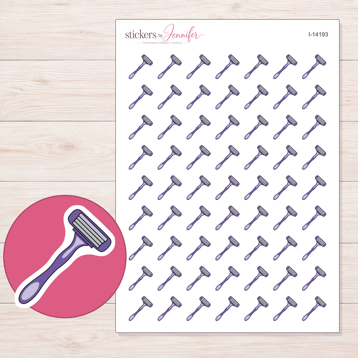 I-14193 planner sticker sheet with enlarged sticker detail