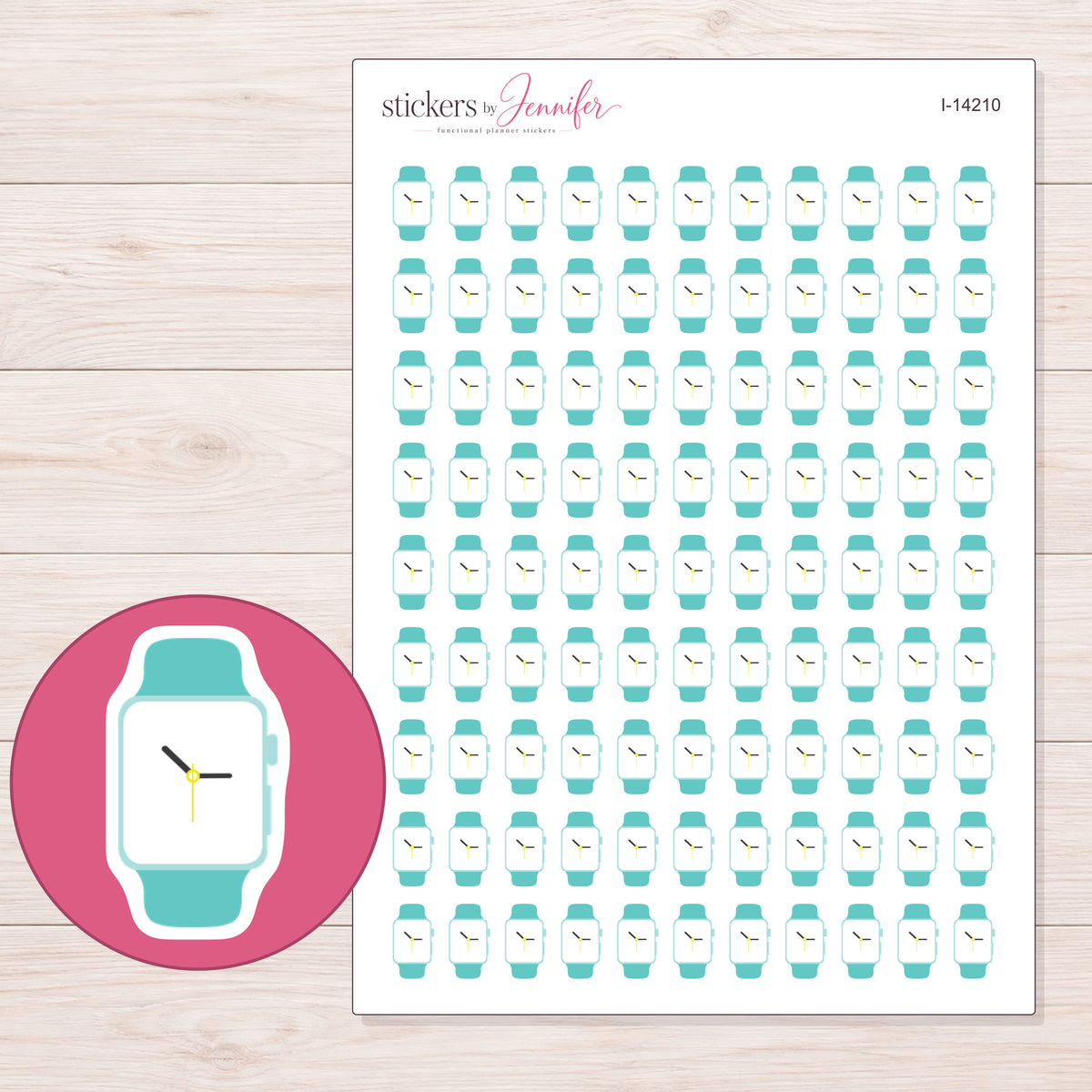 I-14210 planner sticker sheet with enlarged sticker detail