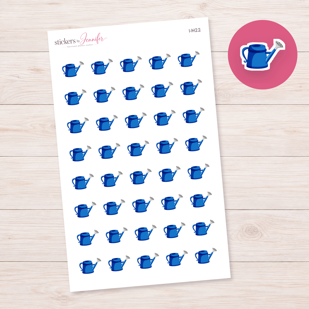 Blue Watering Can Planner Stickers | I-1422