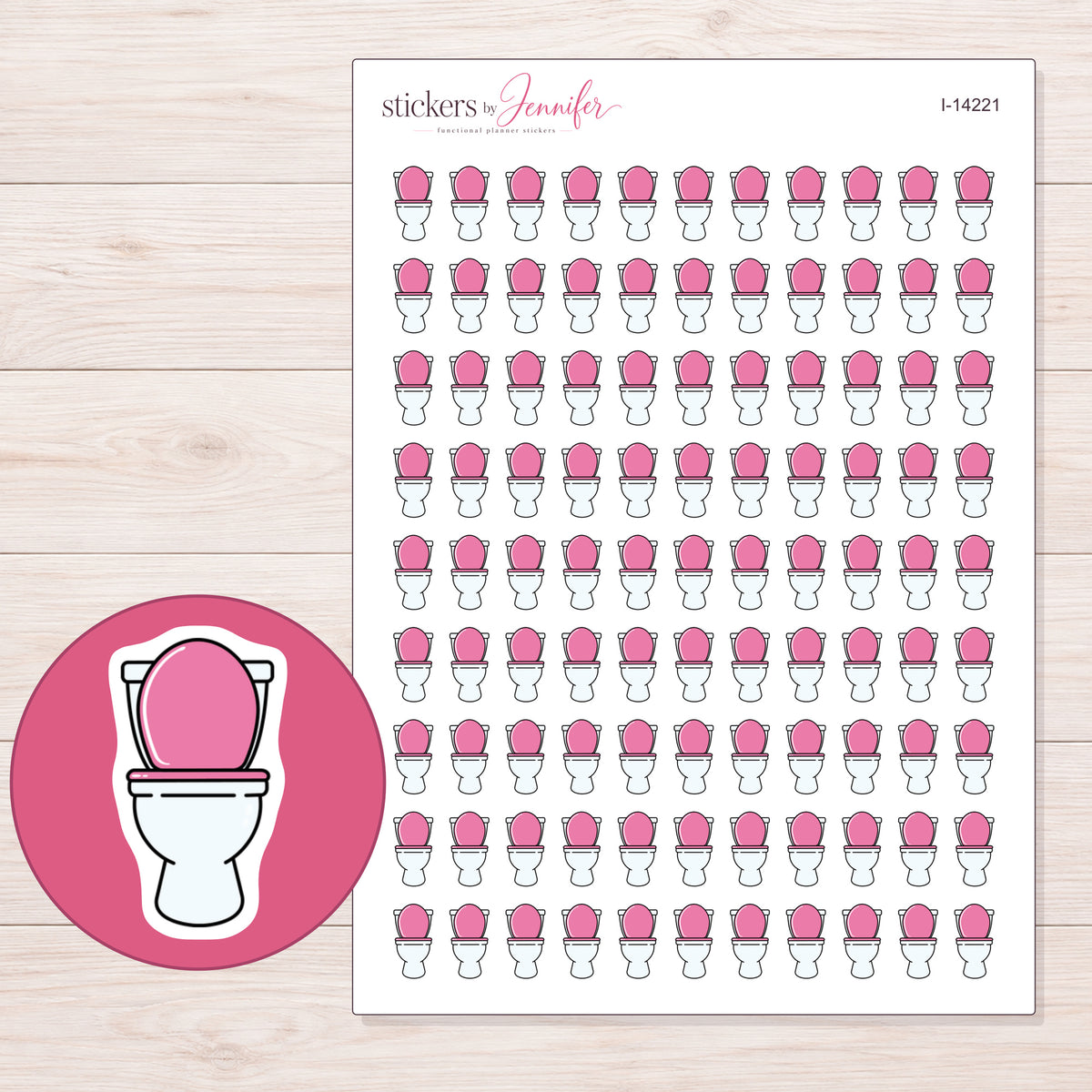 I-14221 planner sticker sheet with enlarged sticker detail