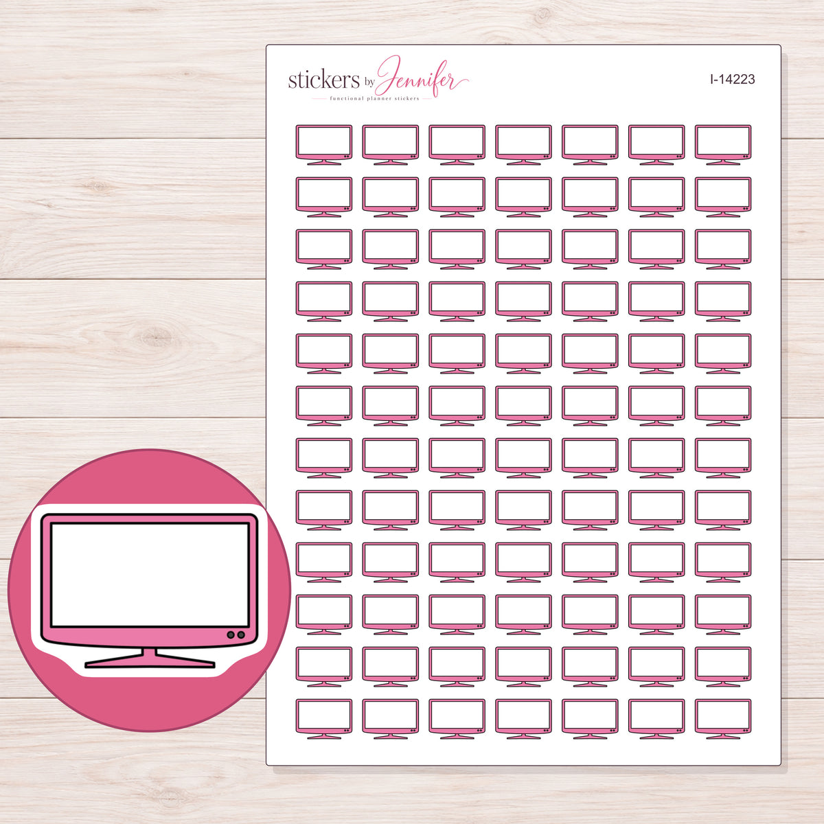 I-14223 planner sticker sheet with enlarged sticker detail