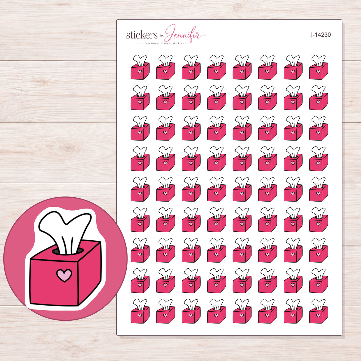 I-14230 planner sticker sheet with enlarged sticker detail