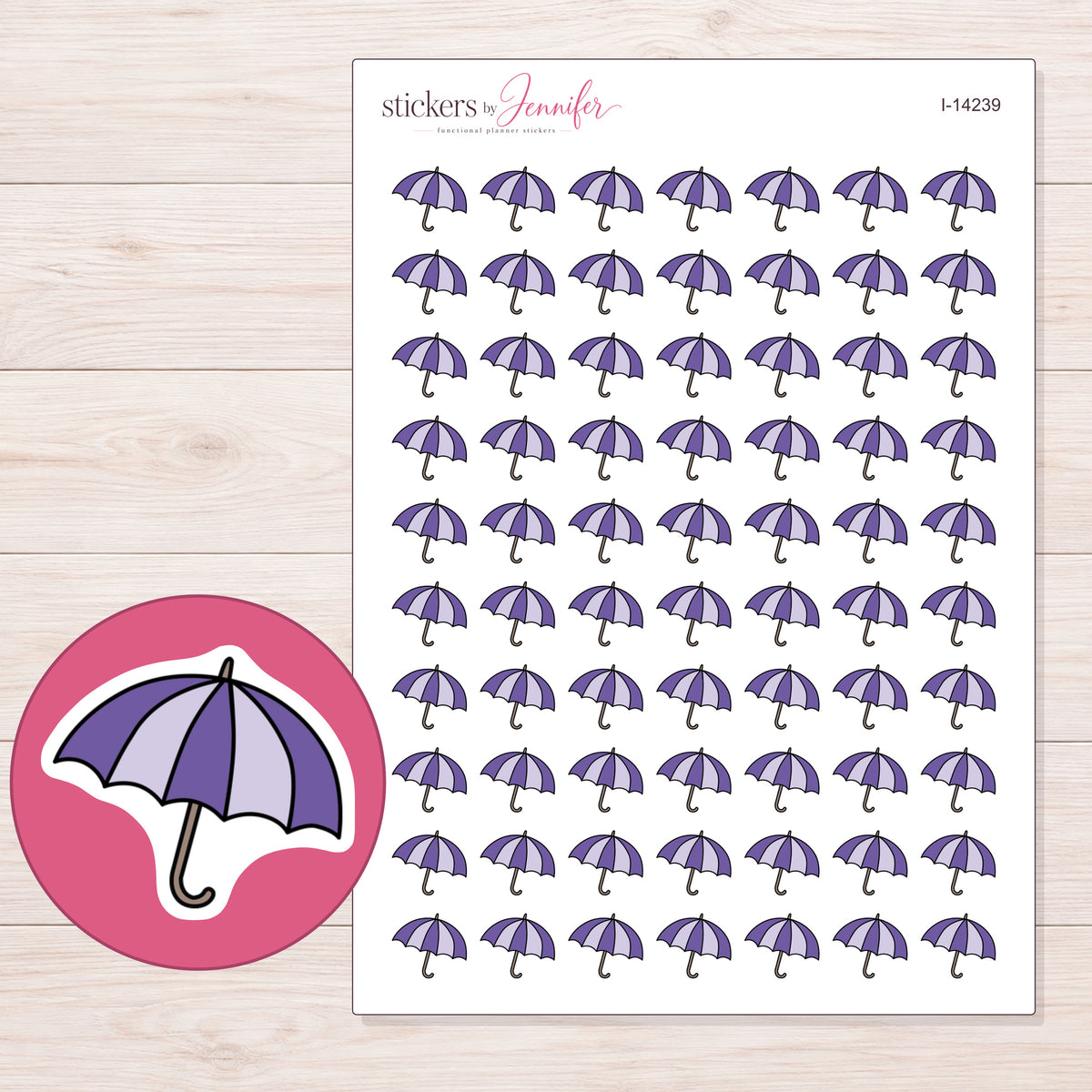 I-14239 planner sticker sheet with enlarged sticker detail