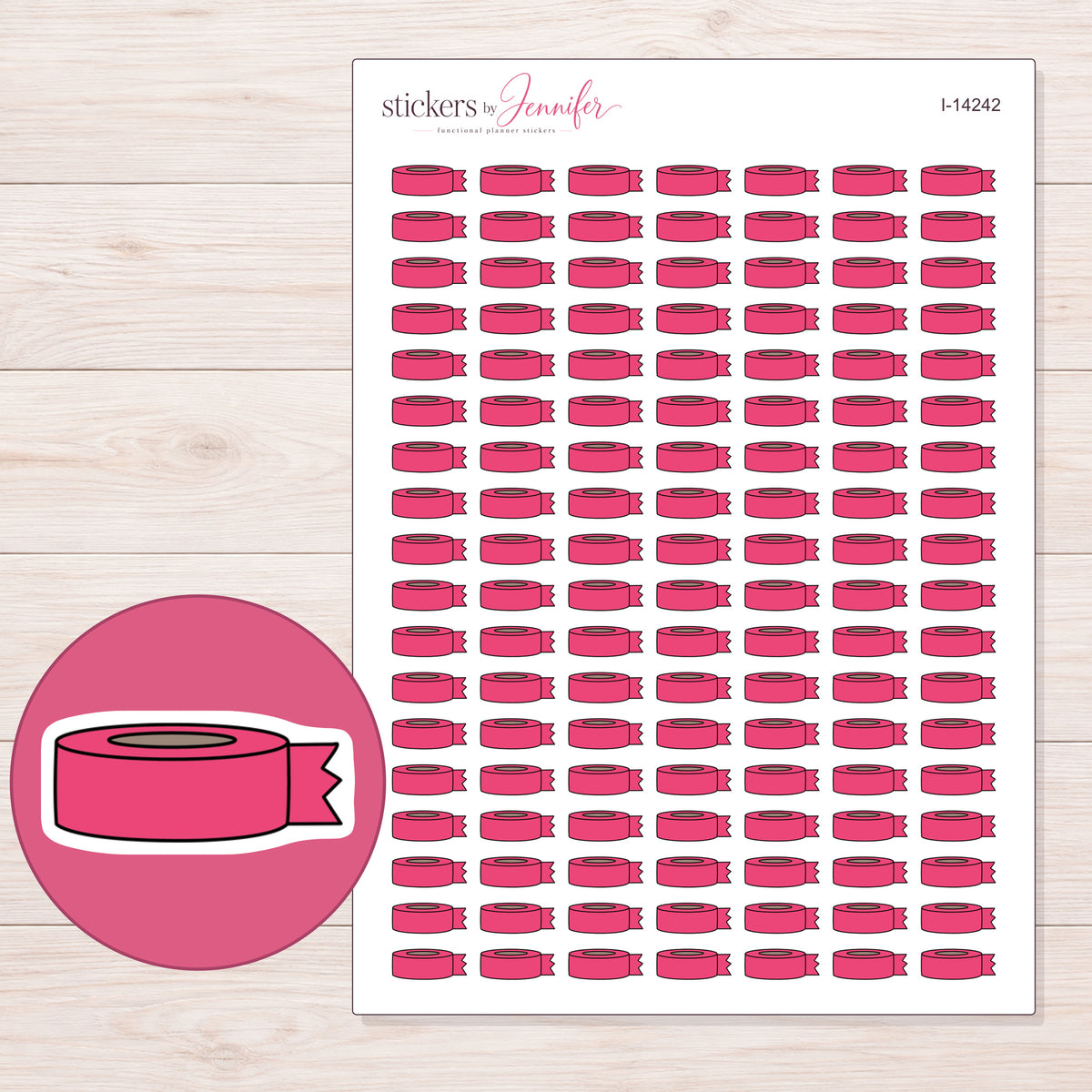 I-14242 planner sticker sheet with enlarged sticker detail