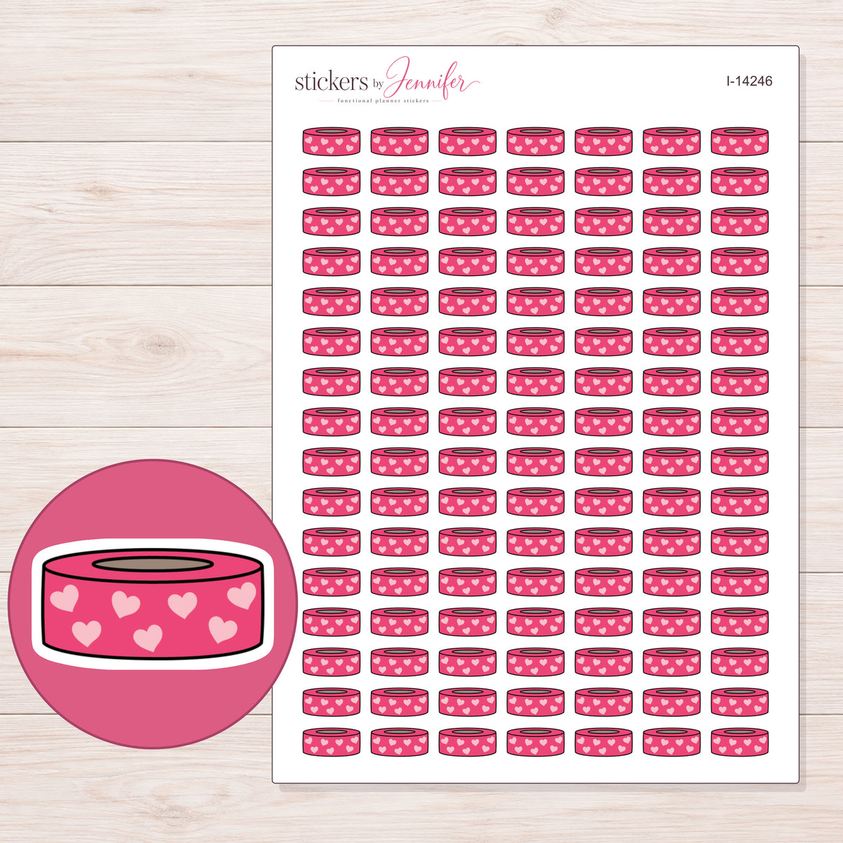 I-14246 planner sticker sheet with enlarged sticker detail