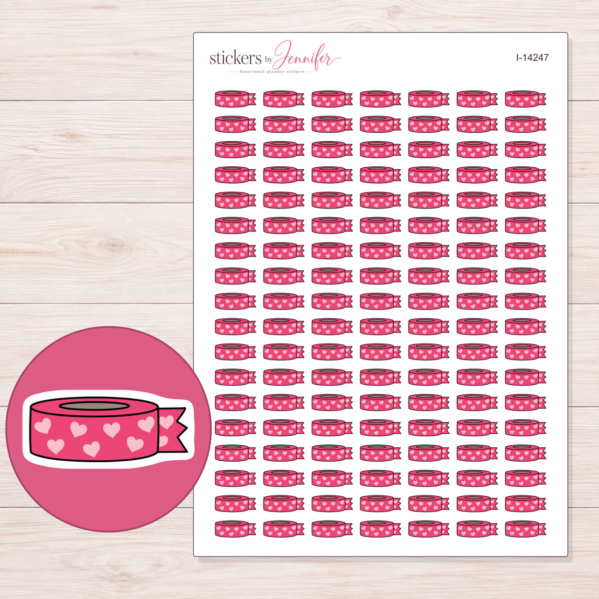 I-14247 planner sticker sheet with enlarged sticker detail