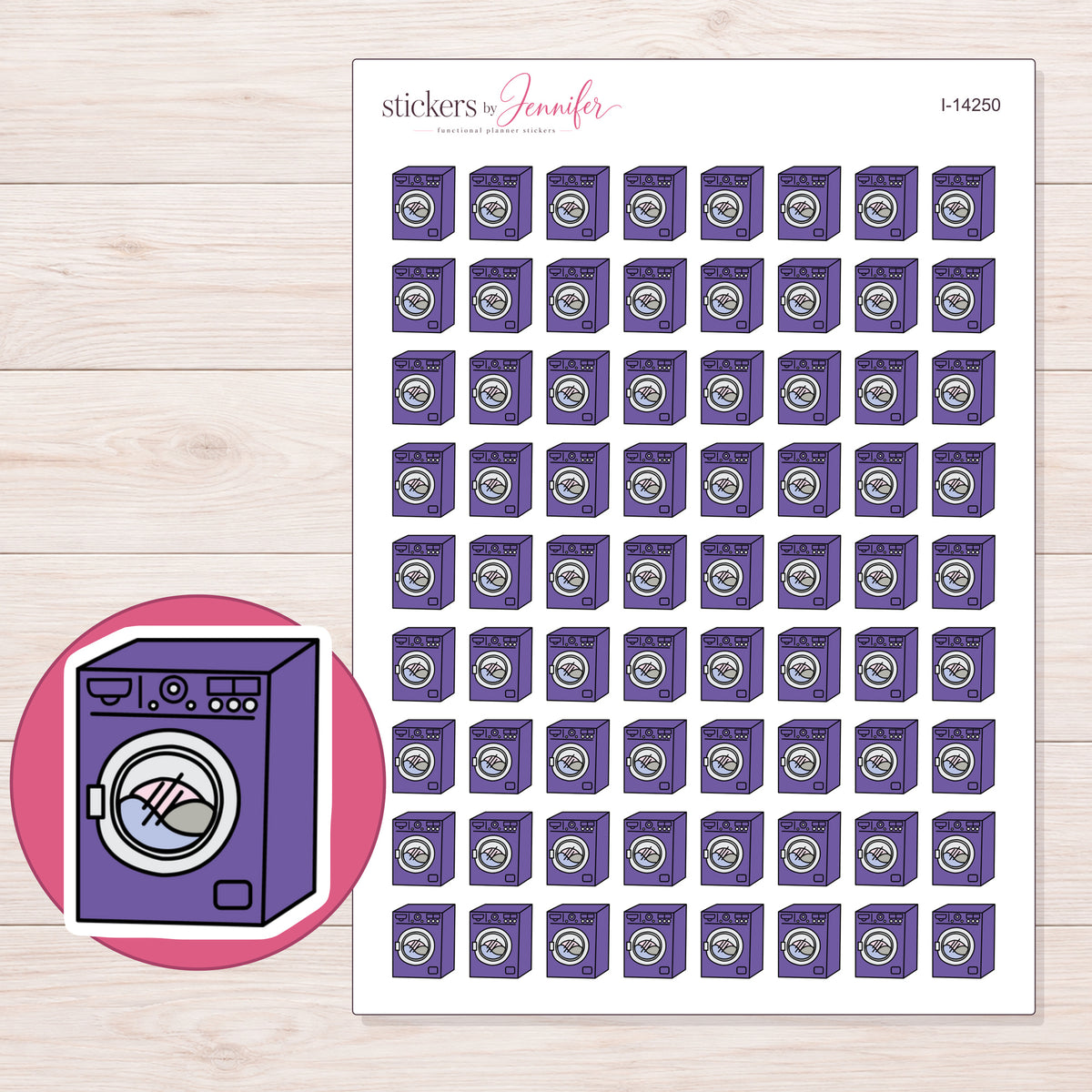 I-14250 planner sticker sheet with enlarged sticker detail