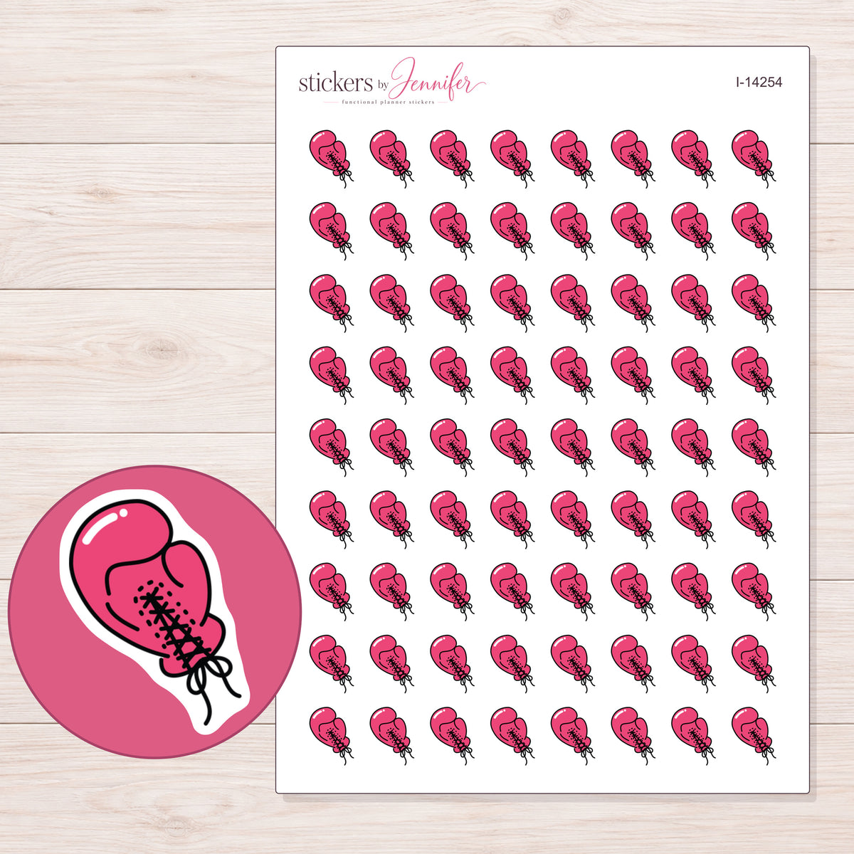 I-14254 planner sticker sheet with enlarged sticker detail