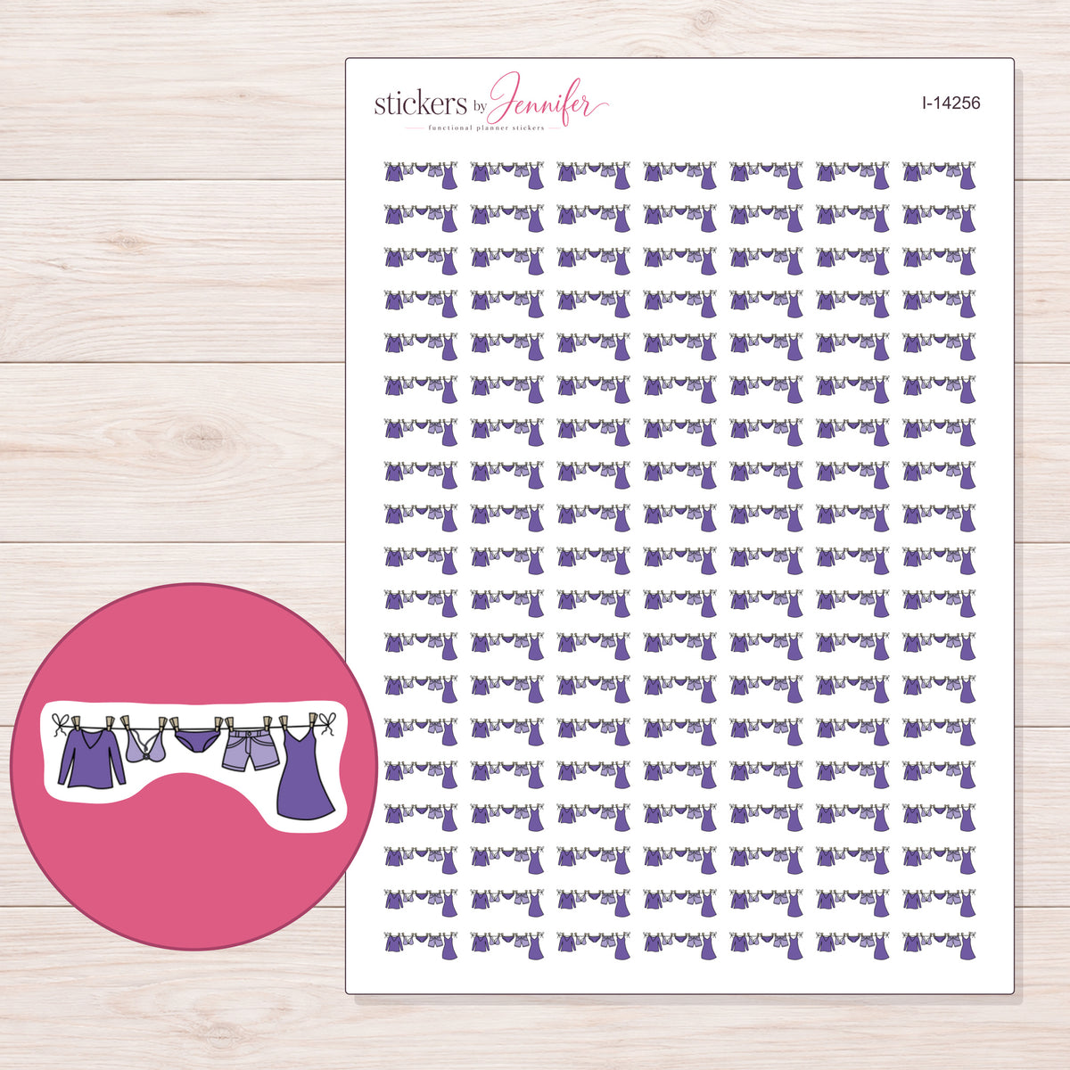 I-14256 planner sticker sheet with enlarged sticker detail