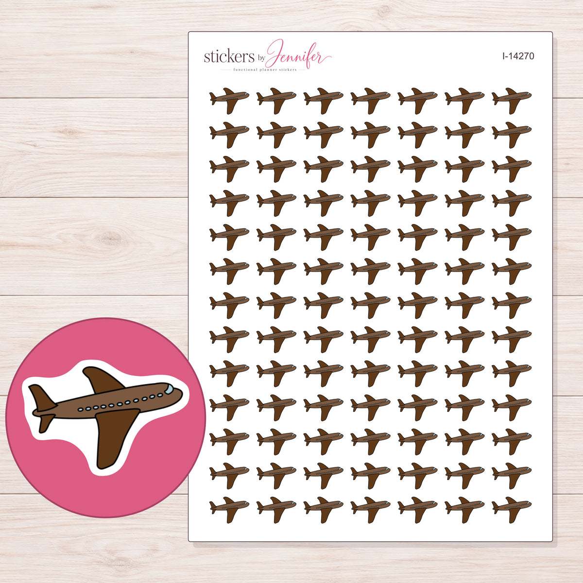 I-14270 planner sticker sheet with enlarged sticker detail