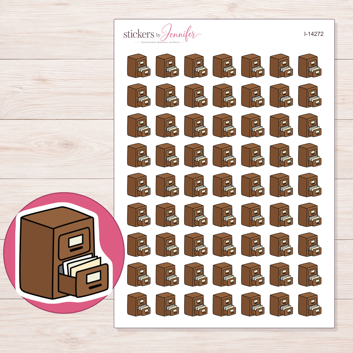 I-14272 planner sticker sheet with enlarged sticker detail