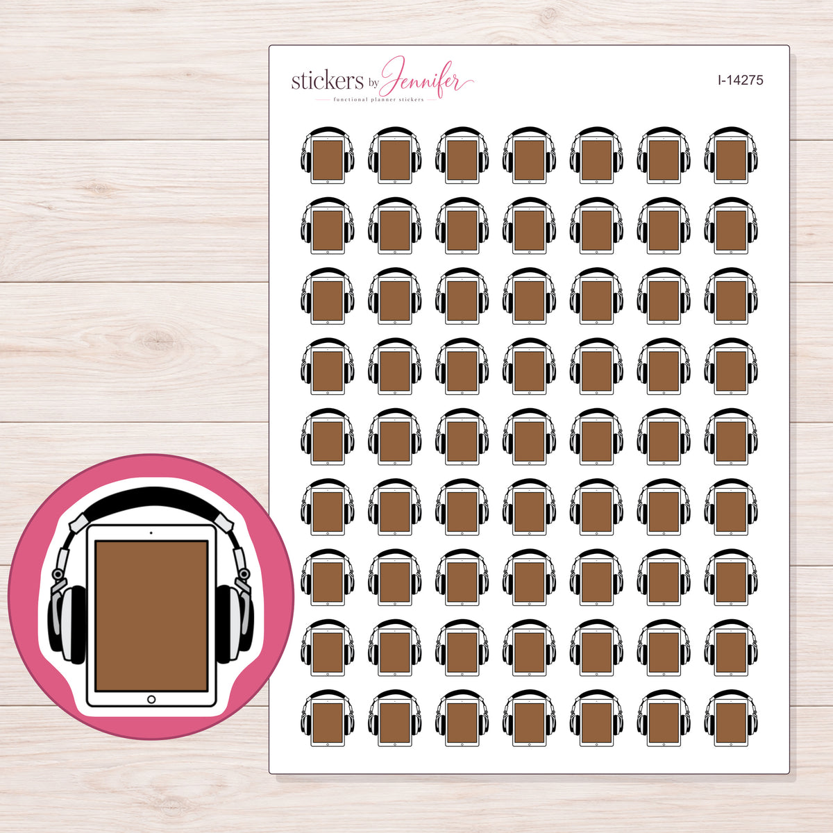 I-14275 planner sticker sheet with enlarged sticker detail