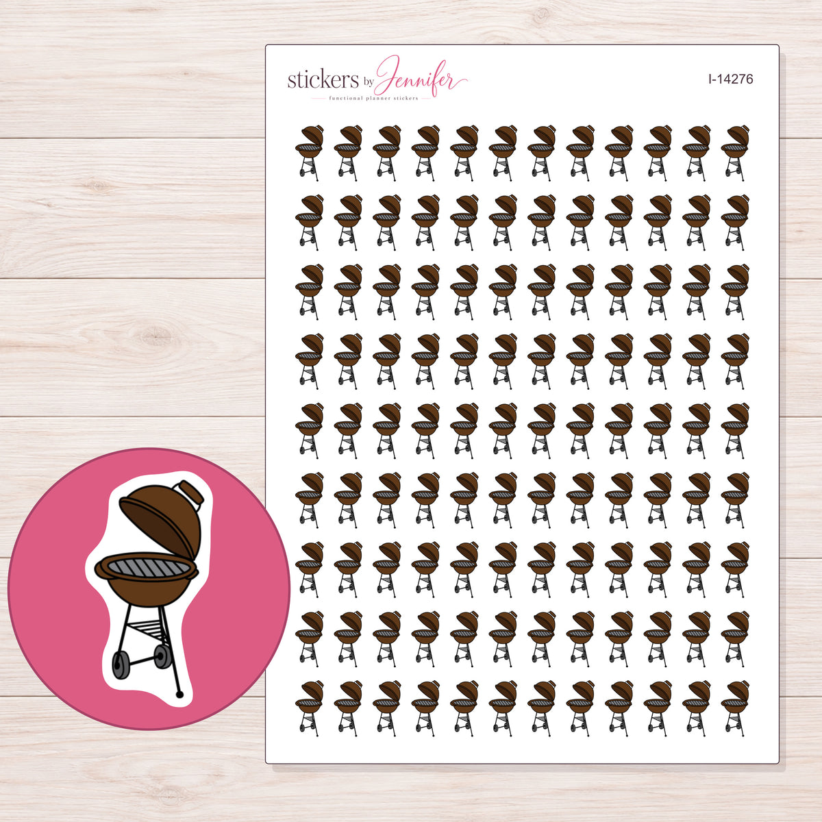 I-14276 planner sticker sheet with enlarged sticker detail