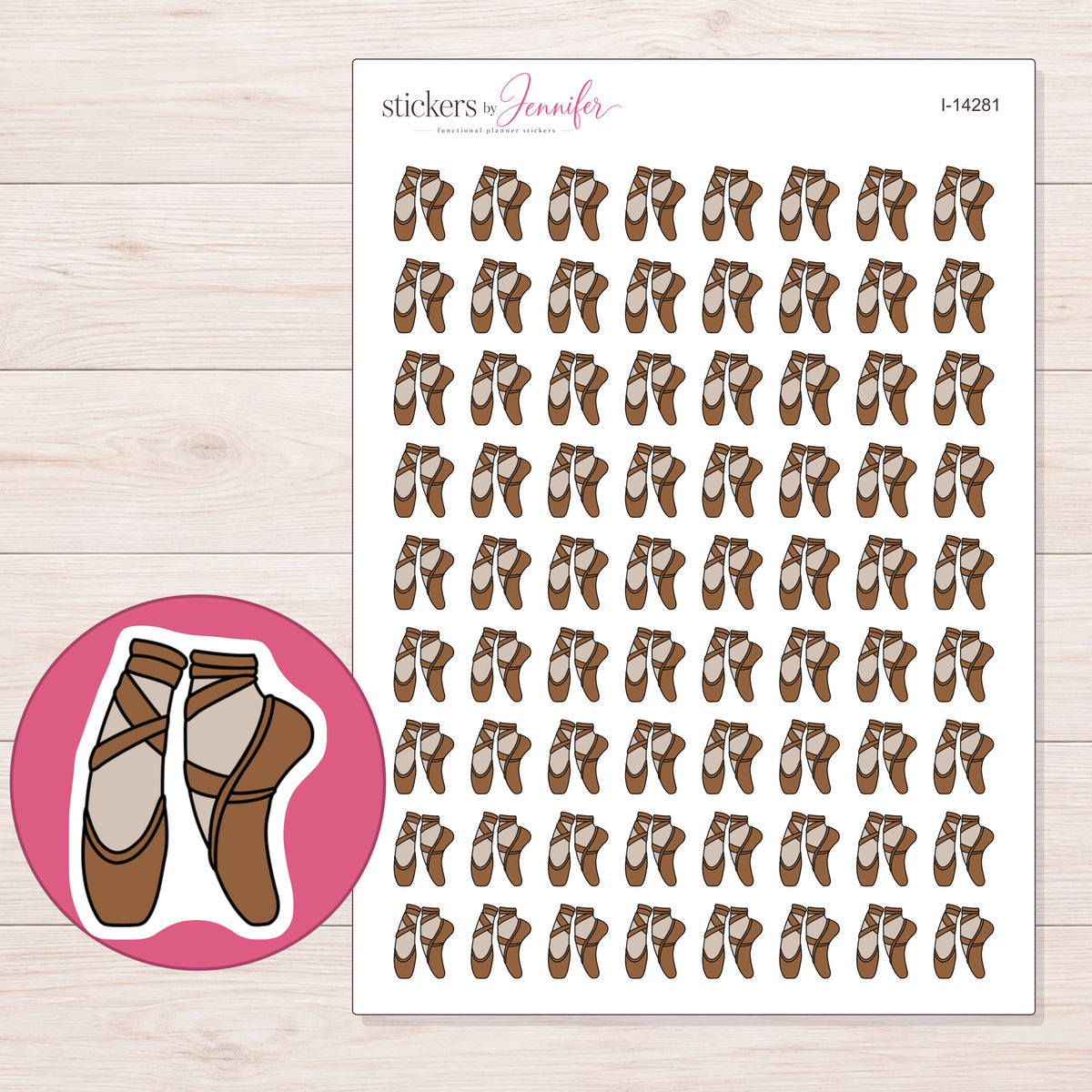 I-14281 planner sticker sheet with enlarged sticker detail