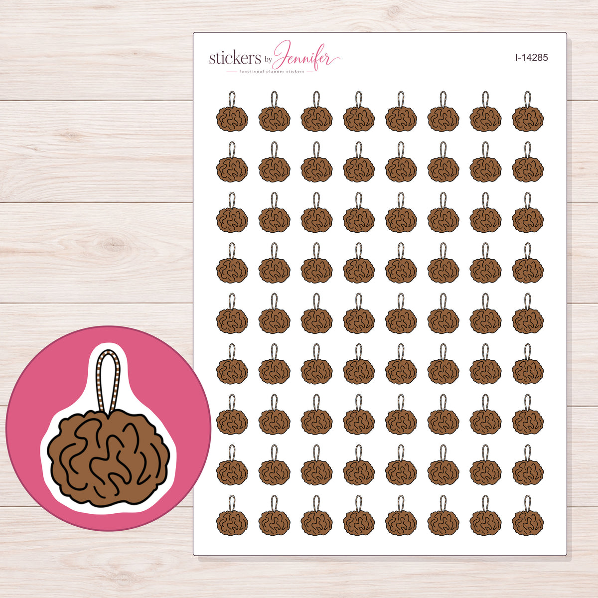 I-14285 planner sticker sheet with enlarged sticker detail