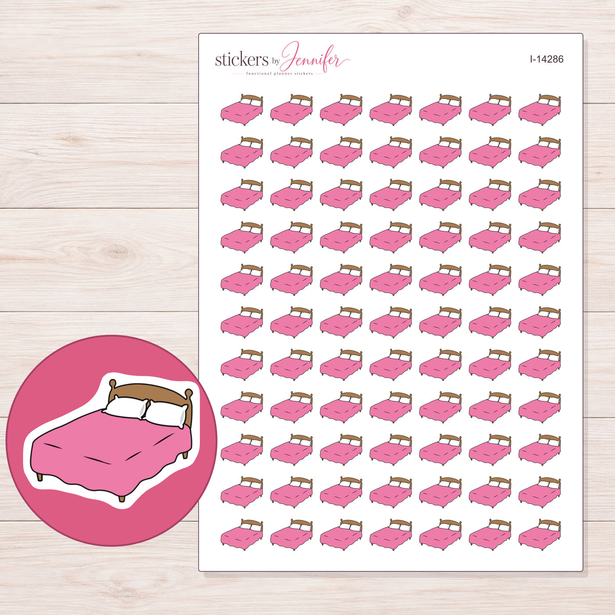 I-14286 planner sticker sheet with enlarged sticker detail