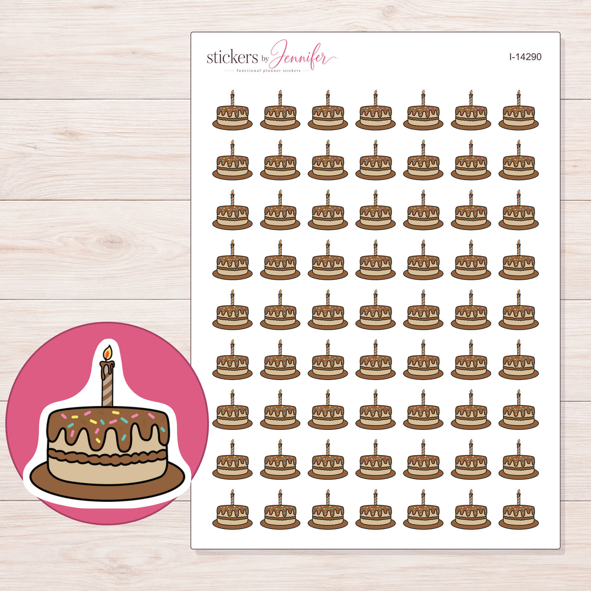 I-14290 planner sticker sheet with enlarged sticker detail