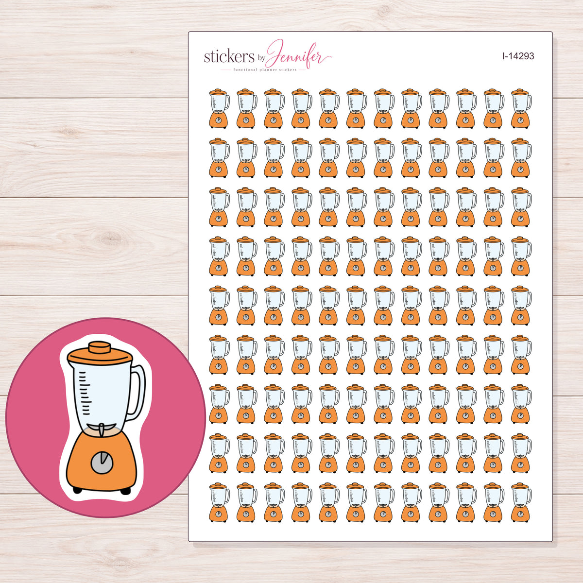 I-14293 planner sticker sheet with enlarged sticker detail