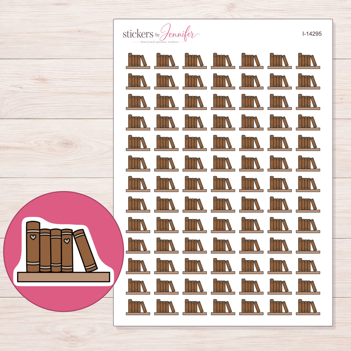 I-14295 planner sticker sheet with enlarged sticker detail
