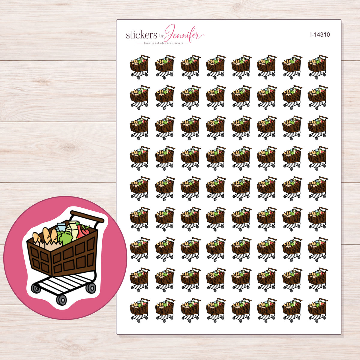I-14310 planner sticker sheet with enlarged sticker detail