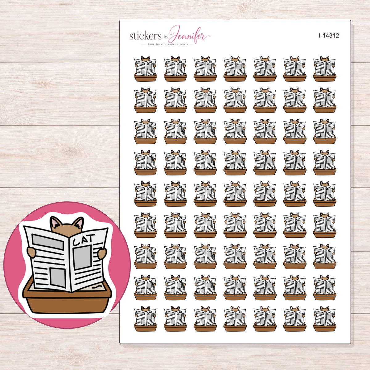 I-14312 planner sticker sheet with enlarged sticker detail