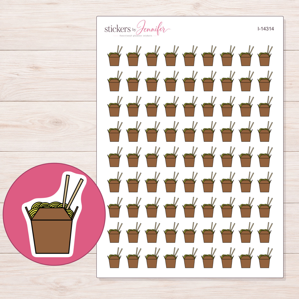 I-14314 planner sticker sheet with enlarged sticker detail