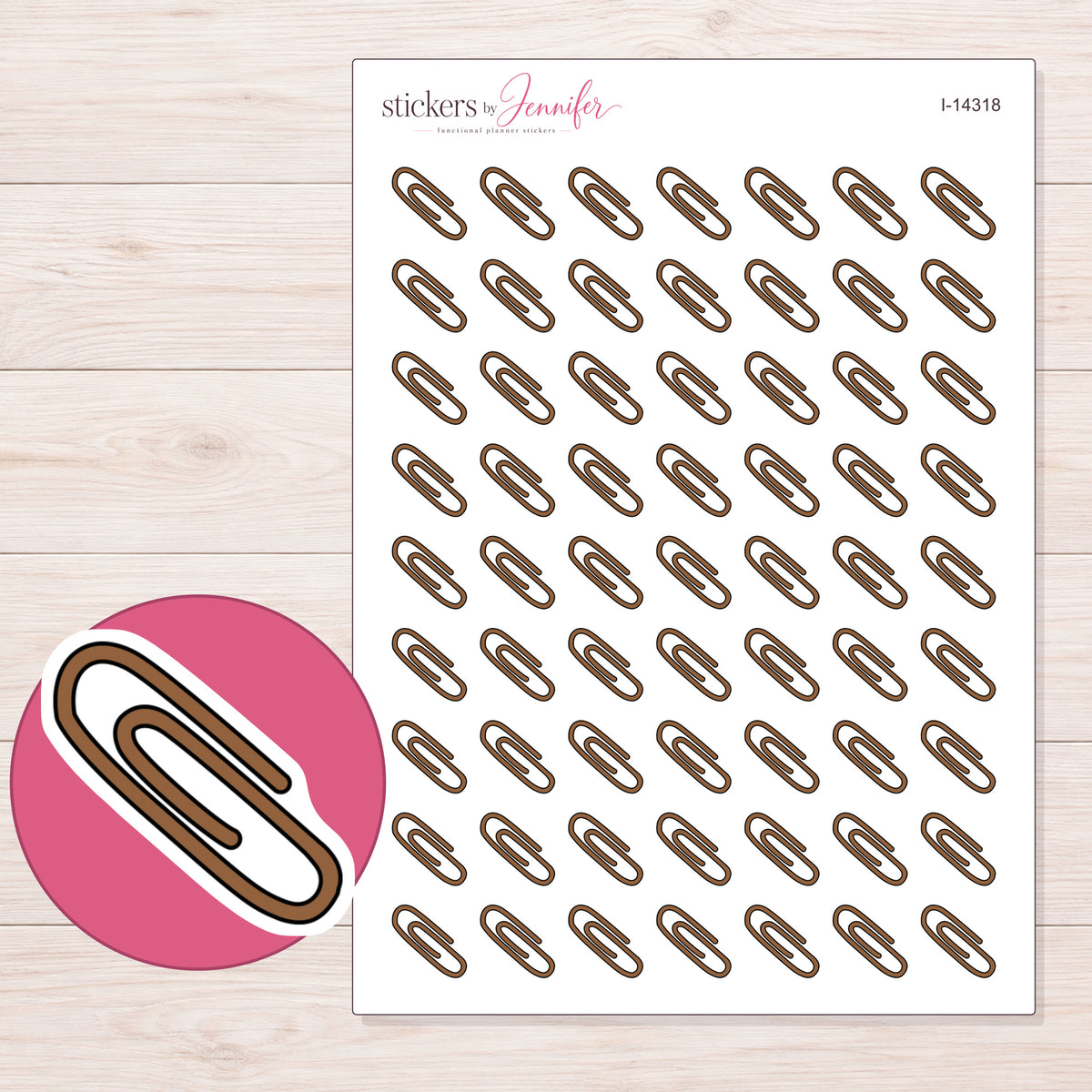 I-14318 planner sticker sheet with enlarged sticker detail