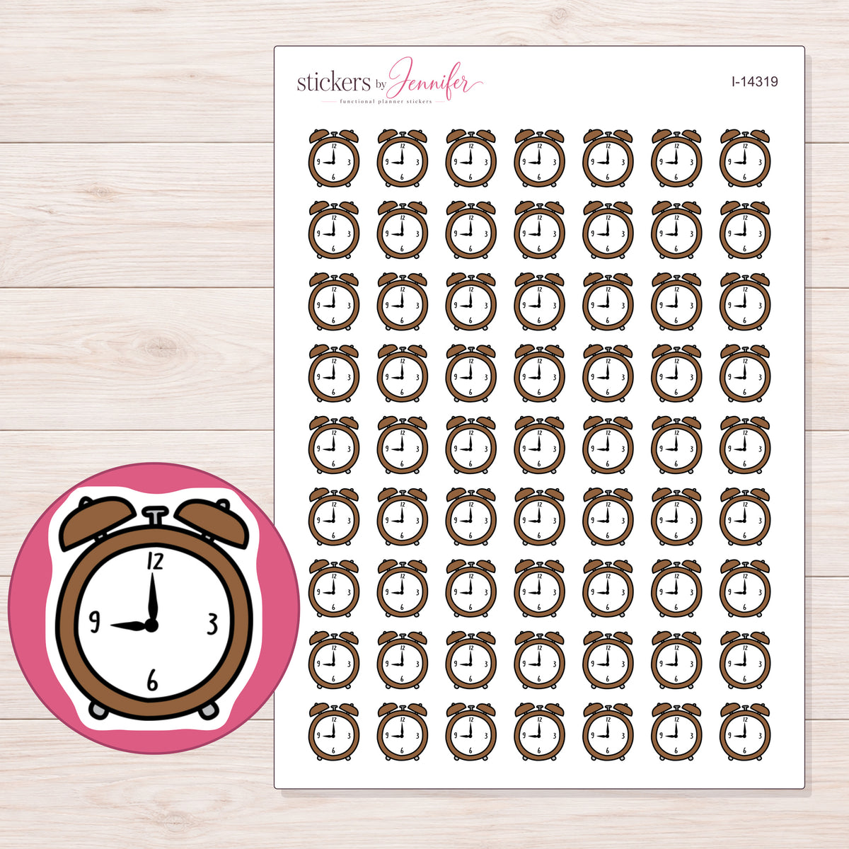 I-14319 planner sticker sheet with enlarged sticker detail
