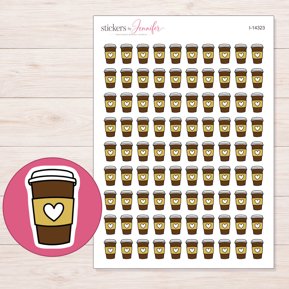 I-14323 planner sticker sheet with enlarged sticker detail