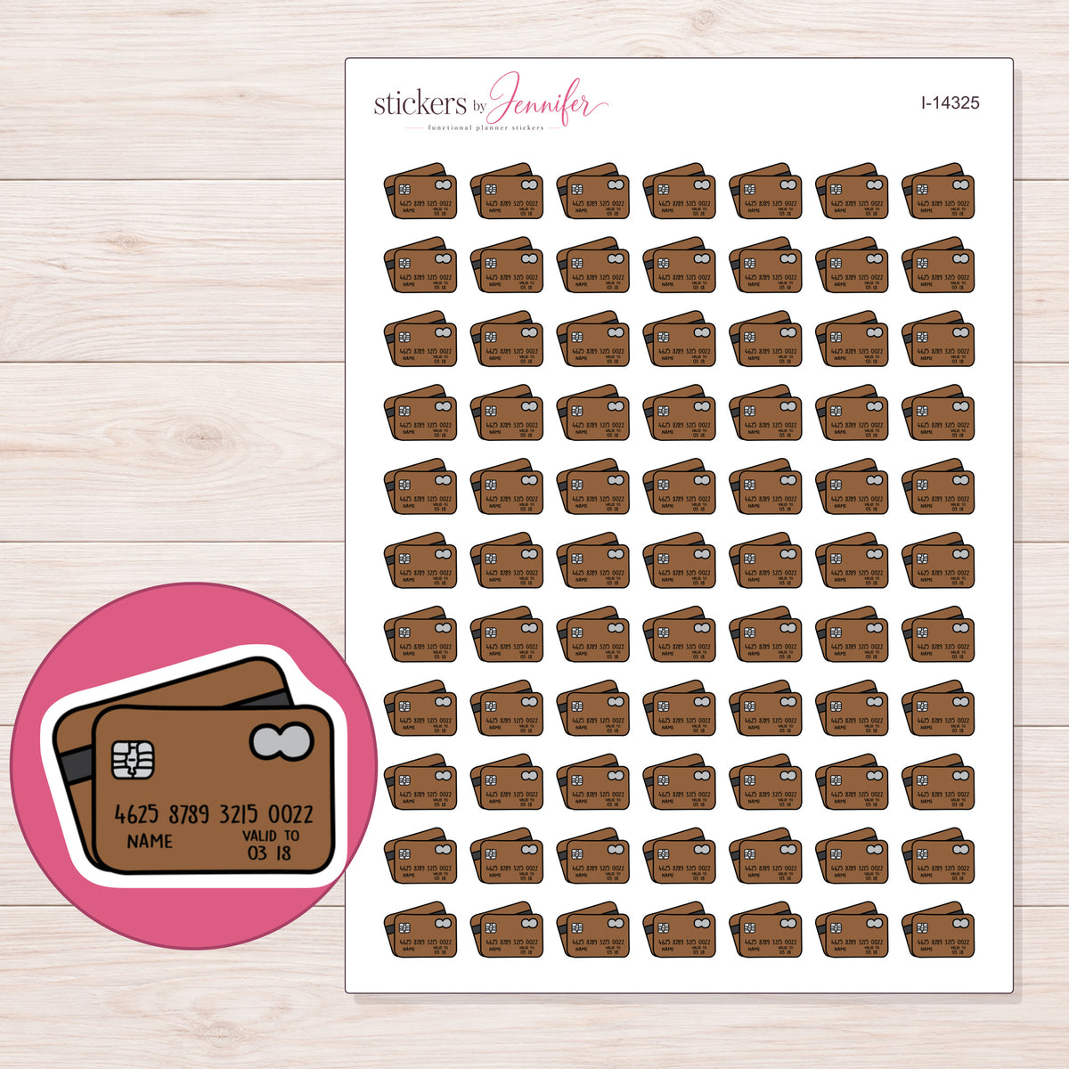 I-14325 planner sticker sheet with enlarged sticker detail