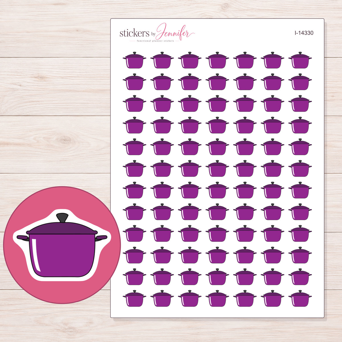 I-14330 planner sticker sheet with enlarged sticker detail