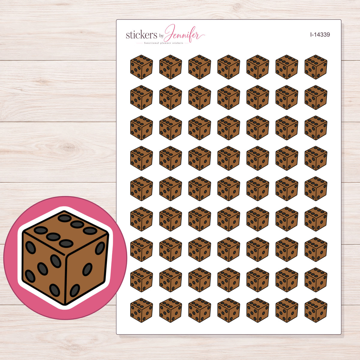 I-14339 planner sticker sheet with enlarged sticker detail