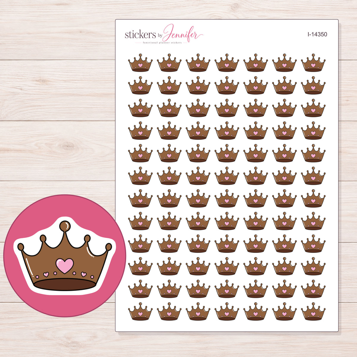 I-14350 planner sticker sheet with enlarged sticker detail
