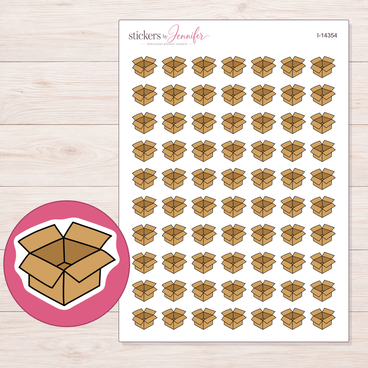 I-14354 planner sticker sheet with enlarged sticker detail