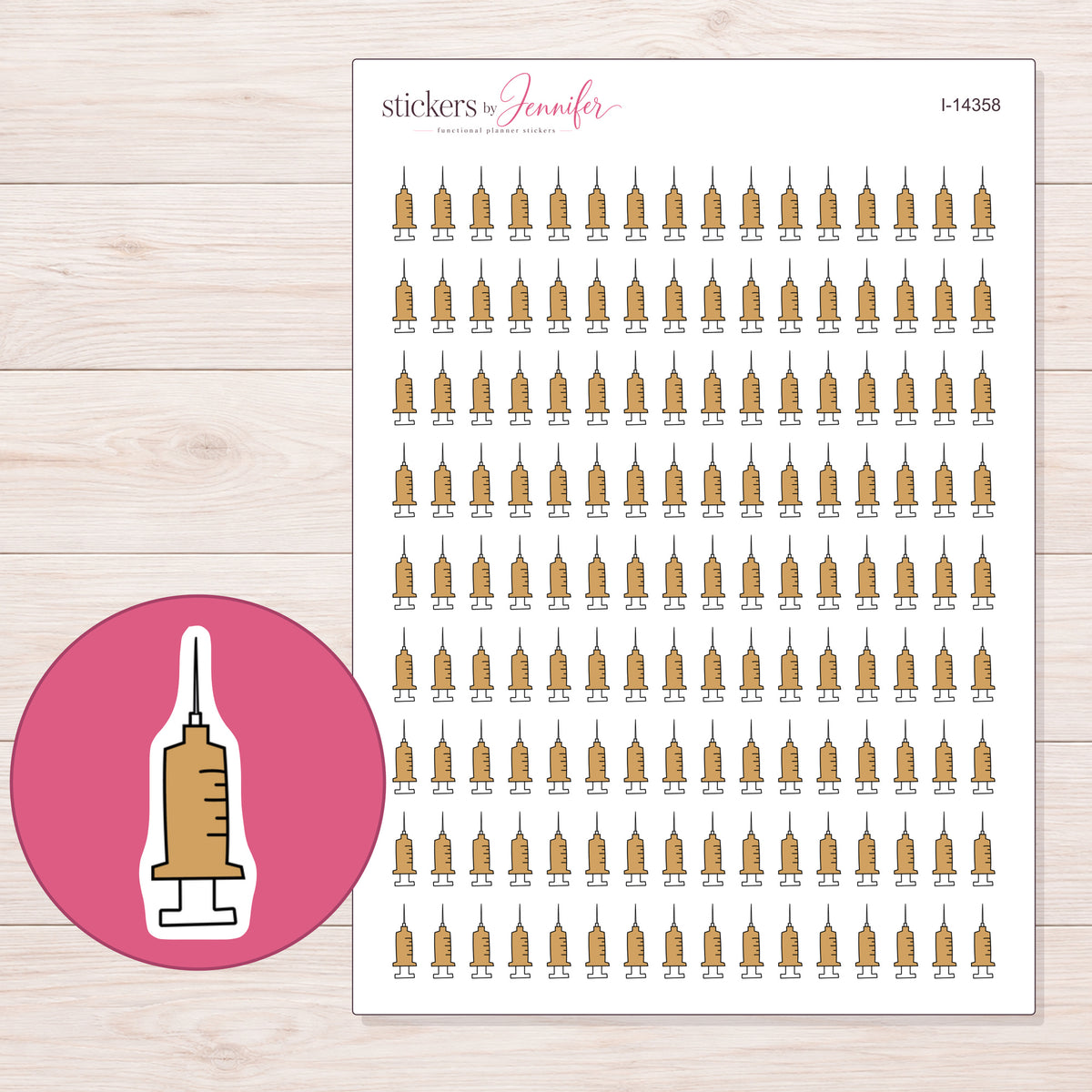 I-14358 planner sticker sheet with enlarged sticker detail