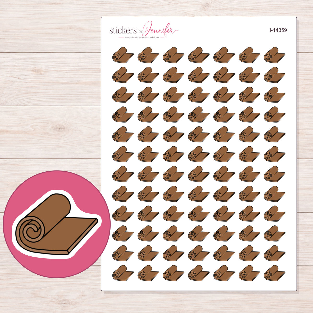 I-14359 planner sticker sheet with enlarged sticker detail
